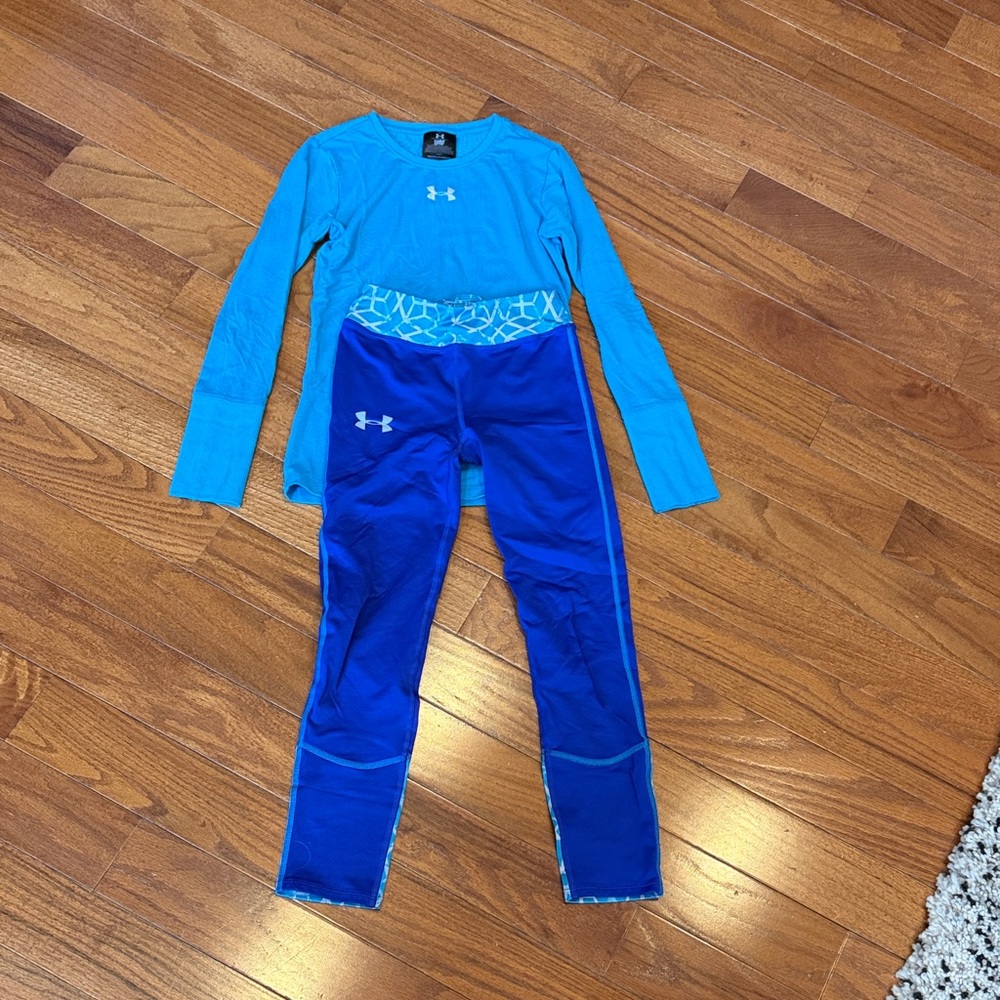 Under Armour Teal and Royal Blue Workout Ensemble